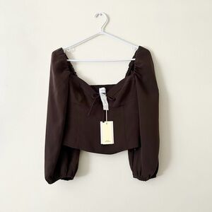Aritzia Wilfred Novella  Blouse - Nwt Rich mocha brown